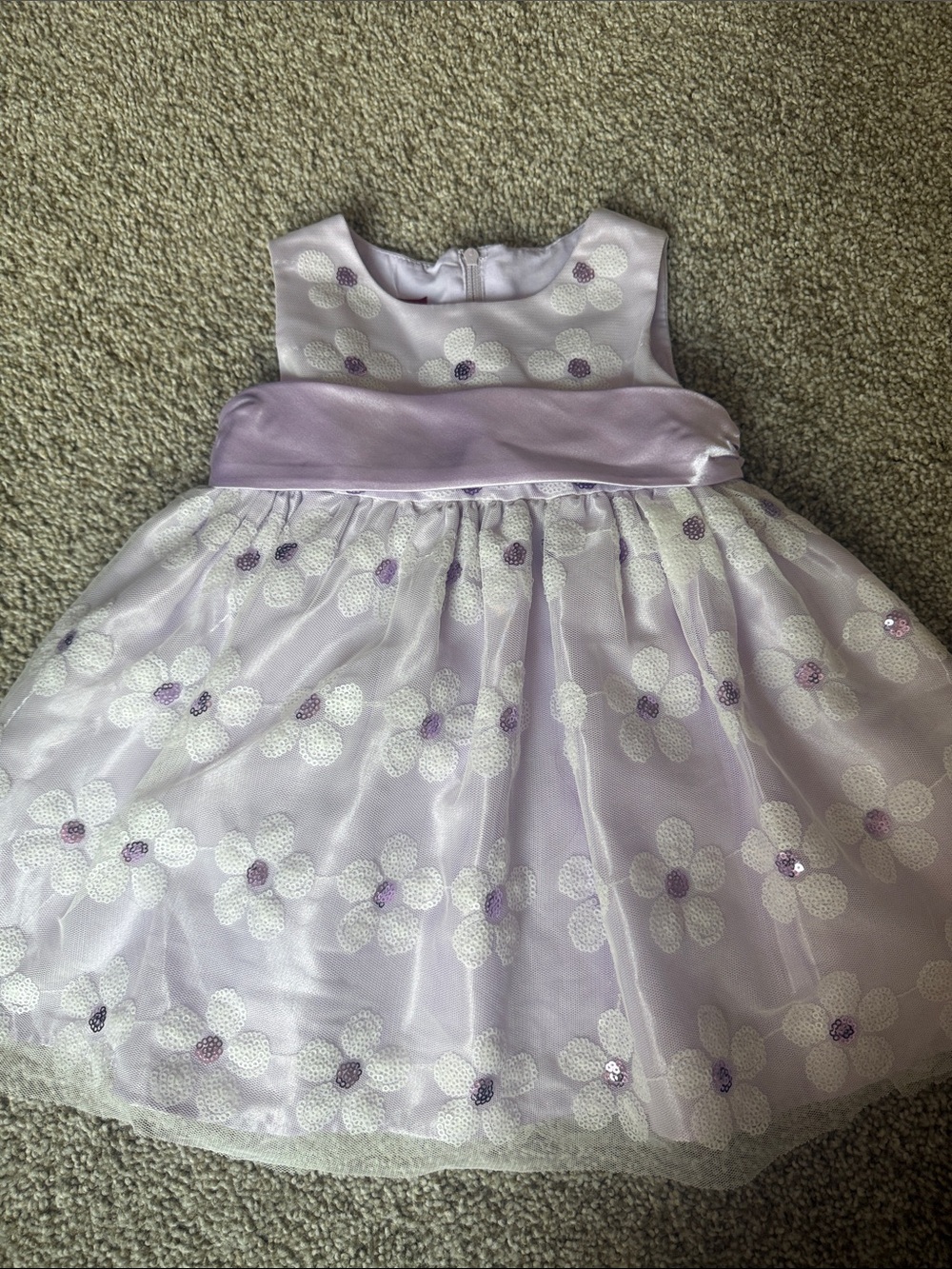 Princess Faith Lilac Floral Sequin Baby Dress Size 18 Months